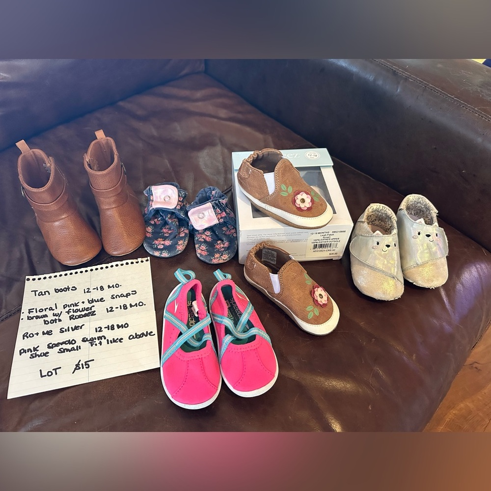 Robeez Tan and Pink Kids Shoes